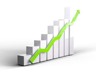 A picture of an increasing graph chart.
