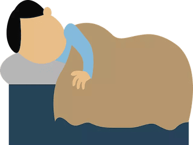 A picture of a person sleeping.