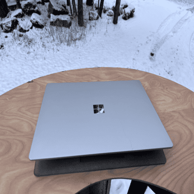 A picture of a closed Microsoft Surface Laptop 2.