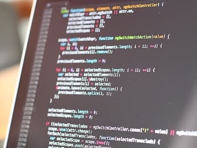 A picture of a computer screen of code.