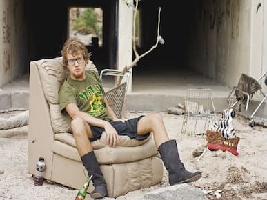 A picture of a homeless person.