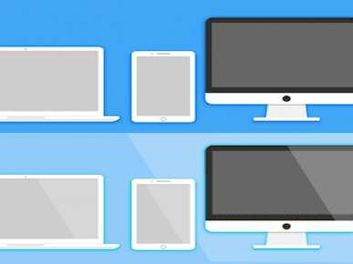 A picture of a Mac and PC.